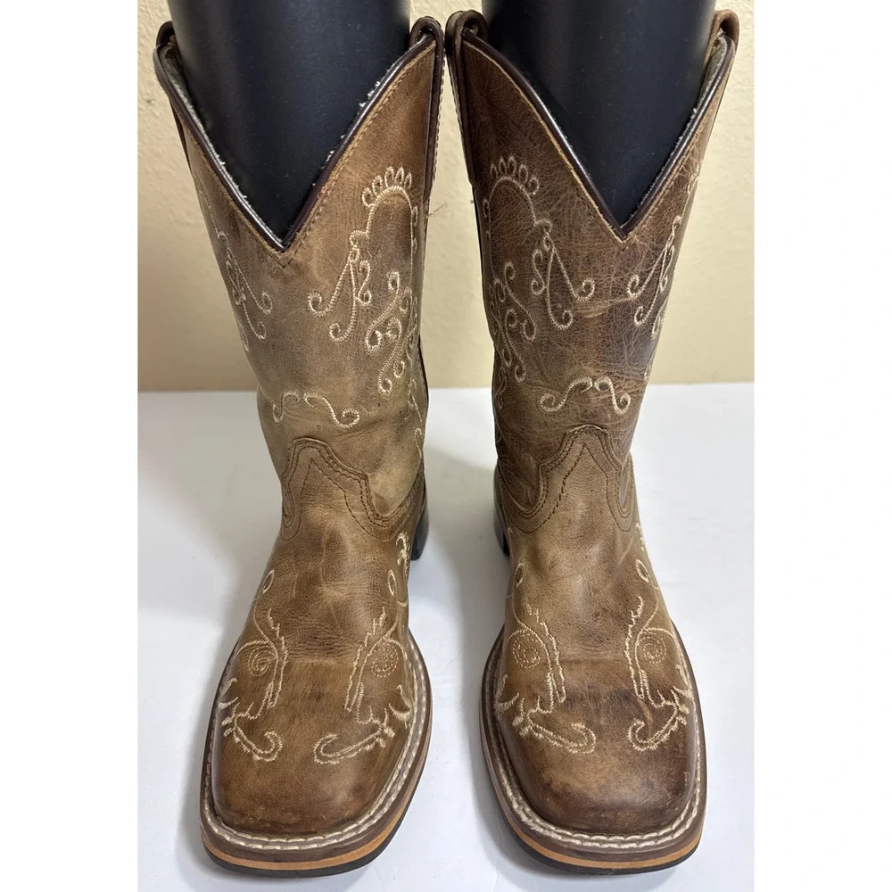 Smoky Mountain Boots Youth Girls Floral Embroidered Square Toe Western Boots 13R